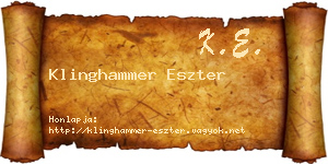 Klinghammer Eszter névjegykártya
